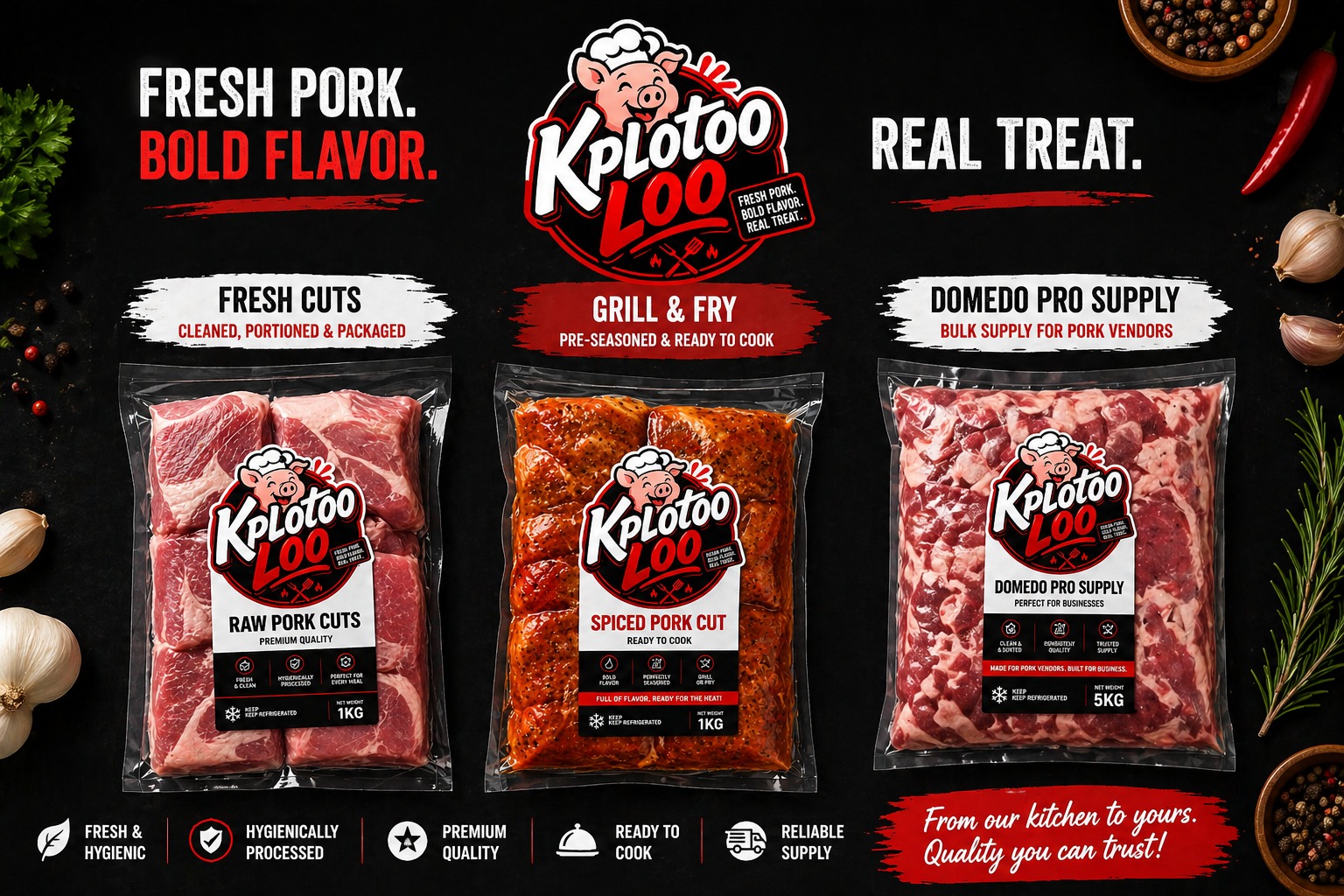 KPLOTOO LOO packaged pork products